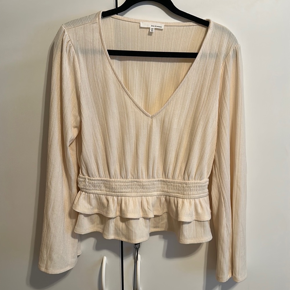 Peplum top - cream color - size M